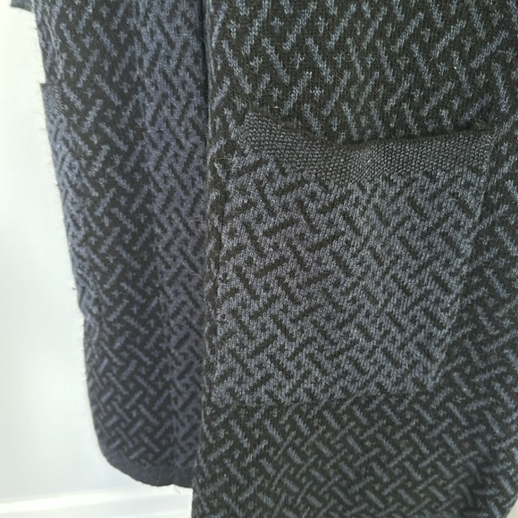 Chiaramente blue and black patterned jacket cardigan wool blend  size L - Picture 6 of 8